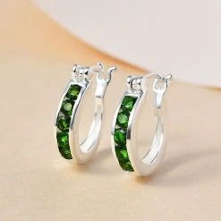 Natürlicher Chromdiopsid Ohrringe 925 Silber Ca. 1.02 Ct -Schmuck Shoplc 7592673 1