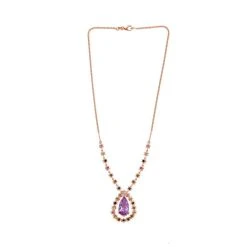 Rose De France Amethyst, Mehrfach-Turmalin Halskette Ca. 45 Cm 925 Silber Rosévergoldet Ca. 10.77 Ct -Schmuck Shoplc 7596042 3