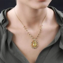 Ouro Verde-Quarz, Mehrfach-Turmalin Halskette Ca. 45 Cm 925 Silber Vergoldet Ca. 10.41 Ct -Schmuck Shoplc 7596056 2