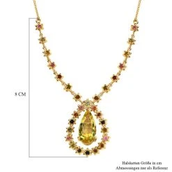 Ouro Verde-Quarz, Mehrfach-Turmalin Halskette Ca. 45 Cm 925 Silber Vergoldet Ca. 10.41 Ct -Schmuck Shoplc 7596056 5