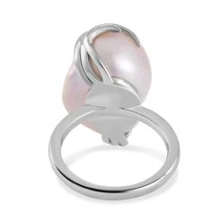 Weiße Barockperle Ring, 925 Silber Rhodiniert (Größe 16.00) -Schmuck Shoplc 7598666 5