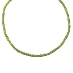 Natürliche Peridot-Halskette, Ca. 50 Cm, 925 Silber Rhodiniert, Ca. 90.00 Ct -Schmuck Shoplc 7598871 3
