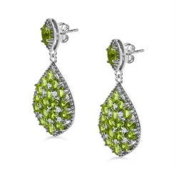 Natürliche Peridot Ohrringe, 925 Silber Rhodiniert Ca. 7.51 Ct -Schmuck Shoplc 7598942 2
