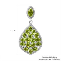 Natürliche Peridot Ohrringe, 925 Silber Rhodiniert Ca. 7.51 Ct -Schmuck Shoplc 7598942 3