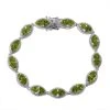 Peridot Armband Ca. 19 Cm 925 Silber Rhodiniert Ca. 12.30 Ct
