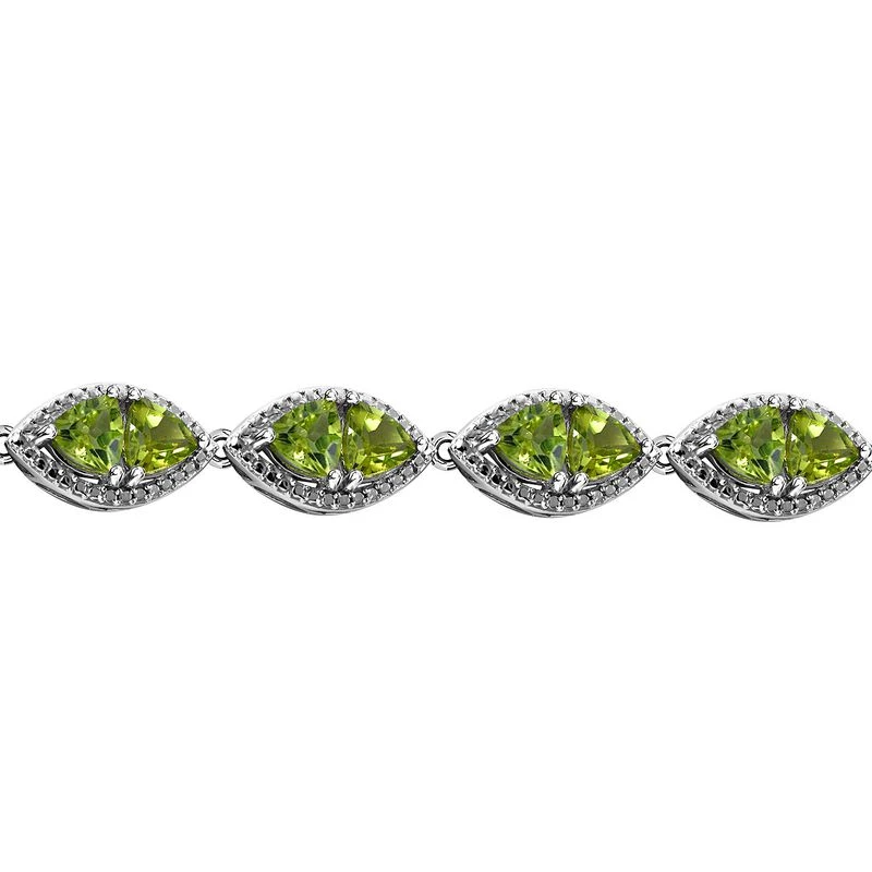 Peridot Armband Ca. 19 Cm 925 Silber Rhodiniert Ca. 12.30 Ct 4 Peridot Armband Ca. 19 Cm 925 Silber Rhodiniert Ca. 12.30 Ct – Bild 2