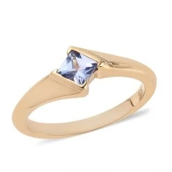 Tansanit Solitär Ring 925 Silber Vergoldet (Größe 17.00) Ca. 0,40 Ct -Schmuck Shoplc 7603076 3