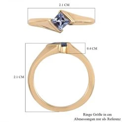 Tansanit Solitär Ring 925 Silber Vergoldet (Größe 17.00) Ca. 0,40 Ct -Schmuck Shoplc 7603076 6