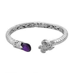 Schmuck Shoplc 29 Royal Bali Kollektion - Afrikanischer Amethyst Armreif Ca. 19 Cm 925 Silber Ca. 7.00 Ct