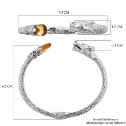 Royal Bali Kollektion - Citrin Armreif Ca. 19 Cm 925 Silber Ca. 7.00 Ct -Schmuck Shoplc 7612636 4