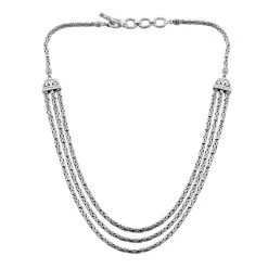 Royal Bali Kollektion - 925 Silber, Borobudur Halskette, Ca. 45 Cm Ca. 64,80g