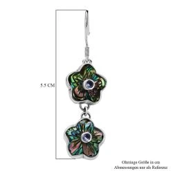 Sajen Silber - Afrikanischer Amethyst, Abalone Muschel Ohrringe 925 Silber Ca. 0.44 Ct -Schmuck Shoplc 7615665 5