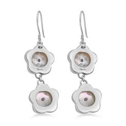 Sajen Silber - Afrikanischer Amethyst, Perlmutt Ohrringe 925 Silber Ca. 0.44 Ct -Schmuck Shoplc 7615670 4