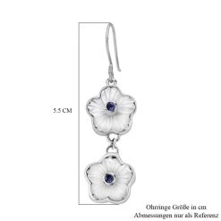Sajen Silber - Afrikanischer Amethyst, Perlmutt Ohrringe 925 Silber Ca. 0.44 Ct -Schmuck Shoplc 7615670 5