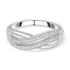Weißer Diamant P3 Ring, 925 Silber Platiniert (Größe 18.00) Ca. 0.20 Ct -Schmuck Shoplc 7617489