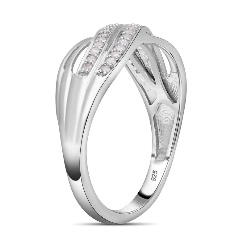 Weißer Diamant P3 Ring, 925 Silber Platiniert (Größe 18.00) Ca. 0.20 Ct 6 Weißer Diamant P3 Ring, 925 Silber Platiniert (Größe 18.00) Ca. 0.20 Ct – Bild 4