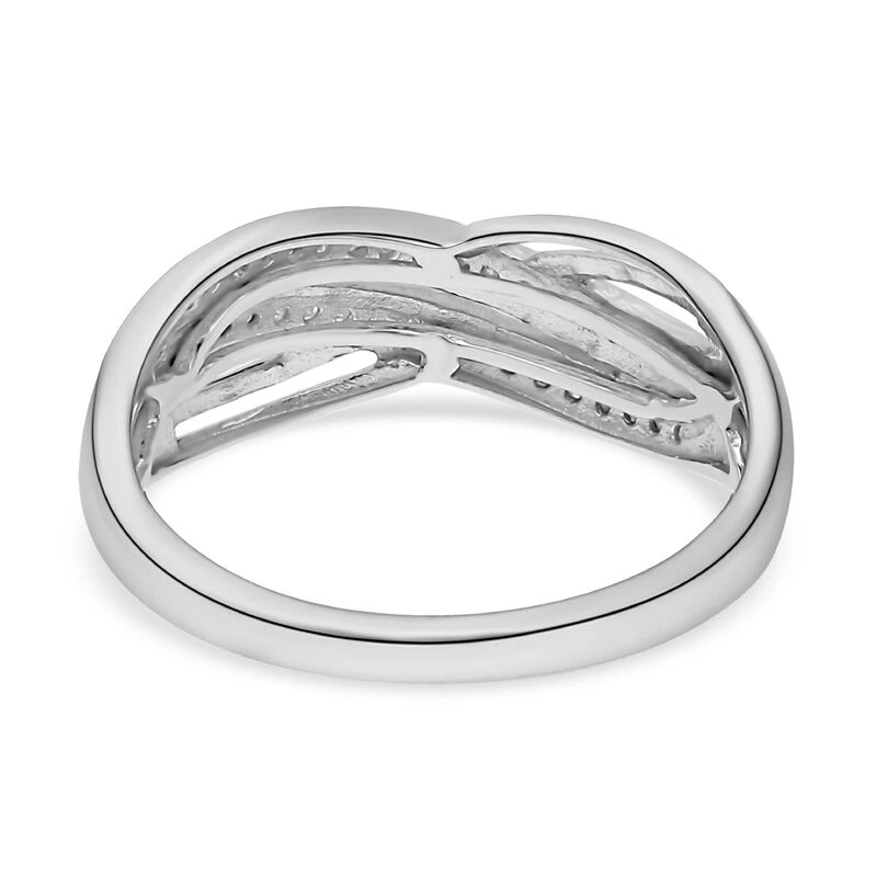 Weißer Diamant P3 Ring, 925 Silber Platiniert (Größe 18.00) Ca. 0.20 Ct 7 Weißer Diamant P3 Ring, 925 Silber Platiniert (Größe 18.00) Ca. 0.20 Ct – Bild 5