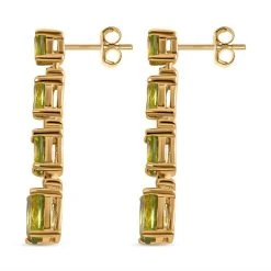 Natürliche Peridot-Ohrringe, 925 Silber Platiniert Ca. 3.46 Ct -Schmuck Shoplc 7624412 2