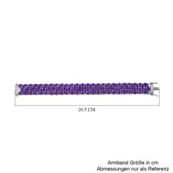 Afrikanischer Amethyst Armband Ca. 19 Cm 925 Silber Rhodiniert Ca. 53.78 Ct -Schmuck Shoplc 7632229 3