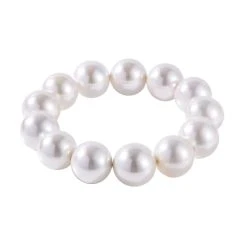 Weiße Muschelkernperle Armband, 18 Cm