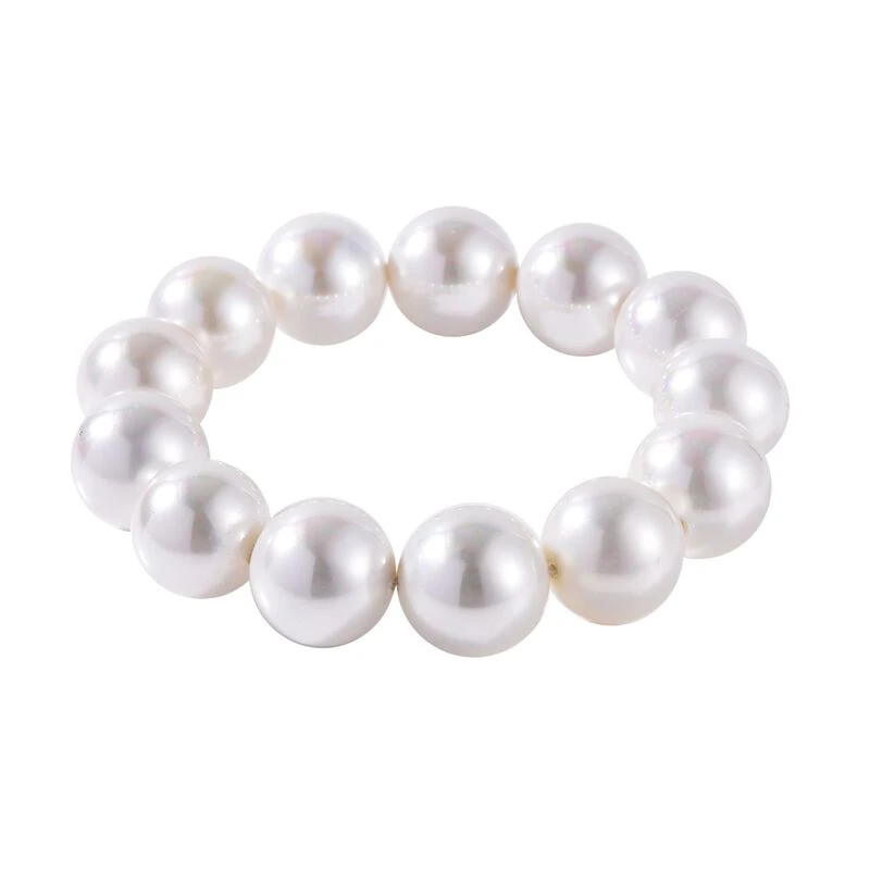 Weiße Muschelkernperle Armband, 18 Cm 3 Weiße Muschelkernperle Armband, 18 Cm