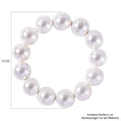 Weiße Muschelkernperle Armband, 18 Cm 9 Weiße Muschelkernperle Armband, 18 Cm -Schmuck Shoplc 7677052 3