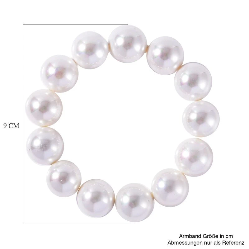Weiße Muschelkernperle Armband, 18 Cm 6 Weiße Muschelkernperle Armband, 18 Cm – Bild 4