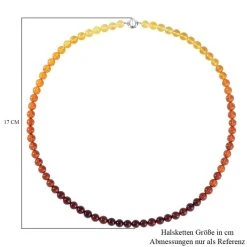 Baltischer Bernstein Halskette, Ca. 50 Cm 925 Silber Rhodiniert Ca. 60.30 Ct -Schmuck Shoplc 7688094 5