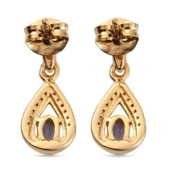 AA Tansanit Und Zirkon Ohrringe 925 Silber Gelbgold Vermeil Ca. 0.75 Ct 13 AA Tansanit Und Zirkon Ohrringe 925 Silber Gelbgold Vermeil Ca. 0.75 Ct -Schmuck Shoplc 7907898 4