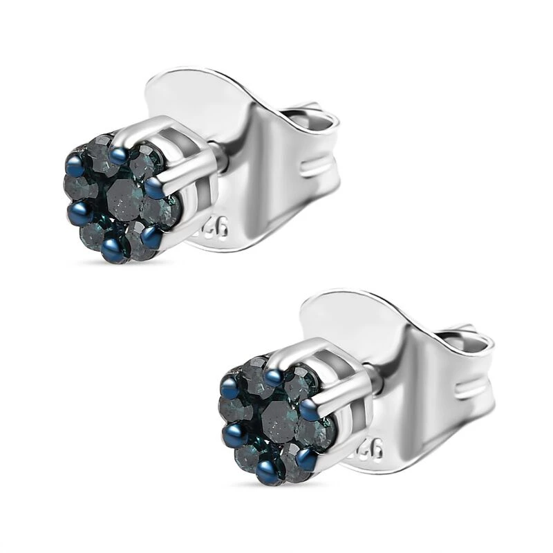Blauer Diamant Ohrstecker 925 Silber Platiniert Ca. 0,15 Ct 6 Blauer Diamant Ohrstecker 925 Silber Platiniert Ca. 0,15 Ct – Bild 4