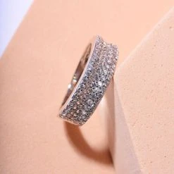 Lustro Stella - Weißer Zirkonia Ring, 925 Silber Rhodiniert (Größe 17.00) Ca. 0.93 Ct -Schmuck Shoplc 8717803 1