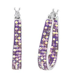 Tansanit Kristall-Creolen, Silberfarben