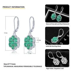 AAA Kagem Sambische Smaragd Und Zirkon-Ohrringe, 925 Silber Rhodiniert Ca. 2,55 Ct -Schmuck Shoplc 8731896 4