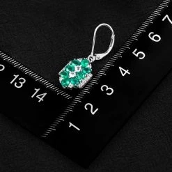 AAA Kagem Sambische Smaragd Und Zirkon-Ohrringe, 925 Silber Rhodiniert Ca. 3,12 Ct -Schmuck Shoplc 8731938 2