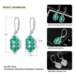 AAA Kagem Sambische Smaragd Und Zirkon-Ohrringe, 925 Silber Rhodiniert Ca. 3,12 Ct -Schmuck Shoplc 8731938 4