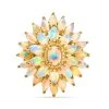 Natürlicher, äthiopischer Opal Blumen-Ring, 925 Silber Gelbgold Vermeil (Größe 16.00) Ca. 3.74 Ct -Schmuck Shoplc 8791553