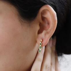 Natürliche Chromdiopsid-Ohrringe, 925 Silber Vergoldet Ca. 1.03 Ct -Schmuck Shoplc 8846691 2