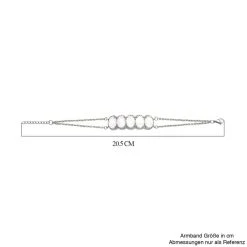 Künstliches, Weißes Opal Und Kristall-Armband, Ca. 18+2.5 Cm, Silberfarben, Ca. 7.00 Ct -Schmuck Shoplc 8860046 5