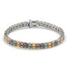 Mehrfarbiges Saphir-Armband, Ca. 19 Cm, 925 Silber Platiniert Ca. 17.06 Ct 1 Mehrfarbiges Saphir-Armband, Ca. 19 Cm, 925 Silber Platiniert Ca. 17.06 Ct -Schmuck Shoplc 8860777