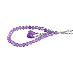 Afrikanische Amethyst-Halskette, Ca. 50 Cm, 925 Silber Rhodiniert Ca. 9.00 Ct -Schmuck Shoplc 8860831 3