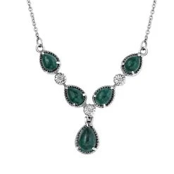 Grünes Aventurin-Collier, Ca. 45 Cm, Edelstahl Ca. 8.76 Ct