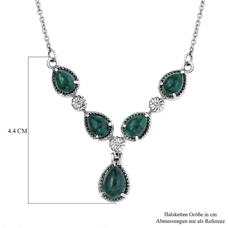 Grünes Aventurin-Collier, Ca. 45 Cm, Edelstahl Ca. 8.76 Ct 8 Grünes Aventurin-Collier, Ca. 45 Cm, Edelstahl Ca. 8.76 Ct – Bild 6