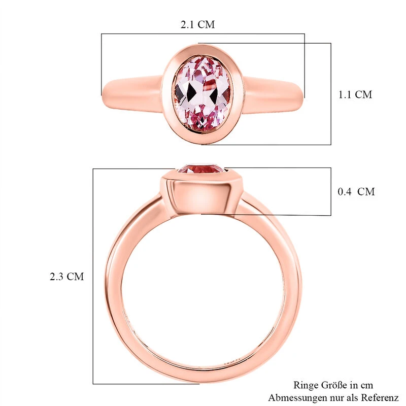 AA Martha Rocha Kunzit-Ring, 925 Silber Roségold Vermeil (Größe 16.00) Ca. 1.69 Ct 9 AA Martha Rocha Kunzit-Ring, 925 Silber Roségold Vermeil (Größe 16.00) Ca. 1.69 Ct – Bild 7