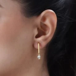 AAA Turkizit Ohrringe, 925 Silber Gelbgold Vermeil Ca. 0.88 Ct -Schmuck Shoplc 8865507 2