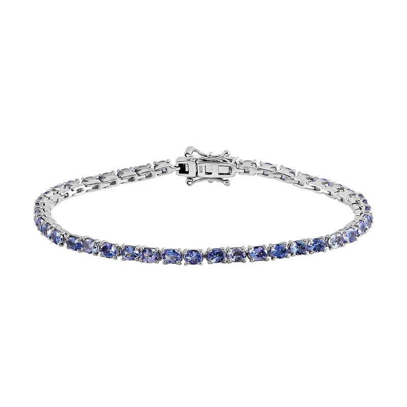 Tansanit-Armband, 19 Cm, 925 Silber Platiniert Ca. 7.65 Ct 3 Tansanit-Armband, 19 Cm, 925 Silber Platiniert Ca. 7.65 Ct