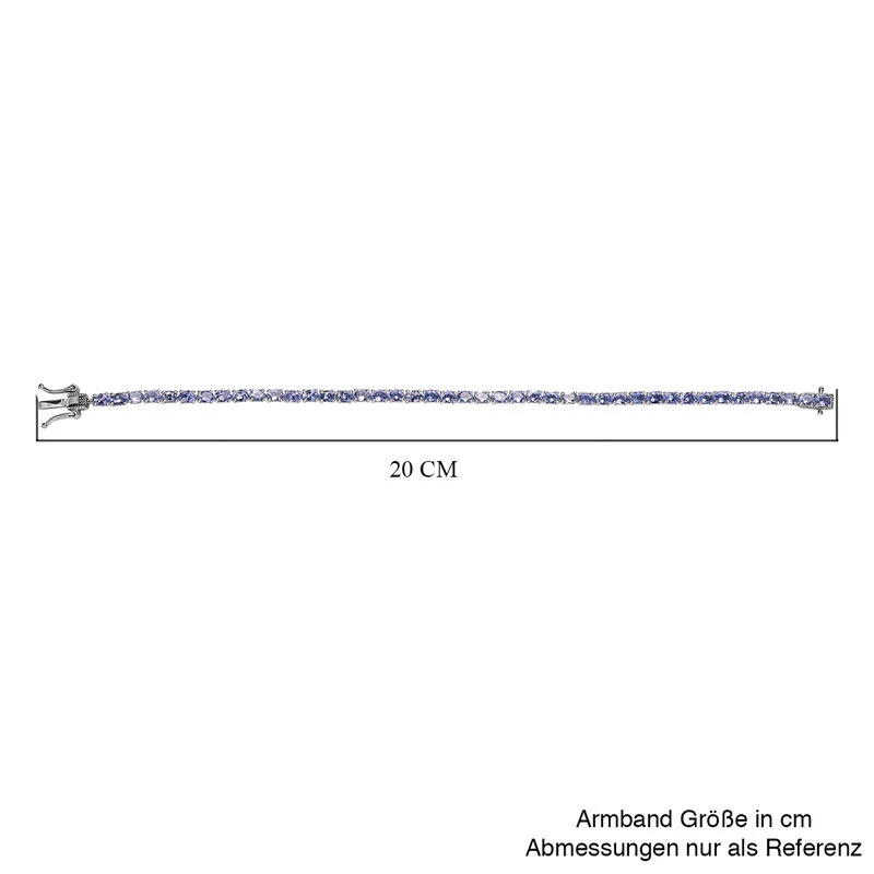 Tansanit-Armband, 19 Cm, 925 Silber Platiniert Ca. 7.65 Ct 7 Tansanit-Armband, 19 Cm, 925 Silber Platiniert Ca. 7.65 Ct – Bild 5