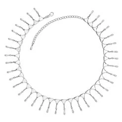 Lucy Q Drop Kollektion - Verstellbare Halskette, Ca. 40-50 Cm, 925 Silber Rhodiniert, Ca. 40,00g