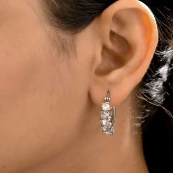 Handgearbeitete Polki Diamant-Creolen, 925 Silber Ca. 0.50 Ct -Schmuck Shoplc 8897171 2