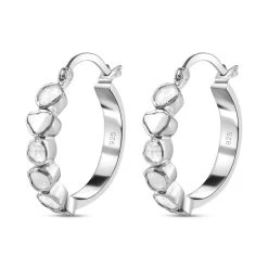 Handgearbeitete Polki Diamant-Creolen, 925 Silber Ca. 0.50 Ct -Schmuck Shoplc 8897171 3