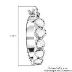 Handgearbeitete Polki Diamant-Creolen, 925 Silber Ca. 0.50 Ct -Schmuck Shoplc 8897171 5